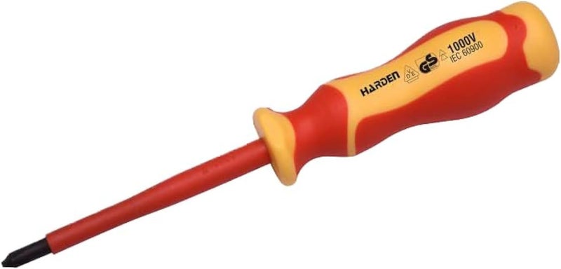 Harden مفك كهربائي محترف معزول VDE HARDEN 801005 1000 فولت، PH1، بطول 180 مم - Image 1